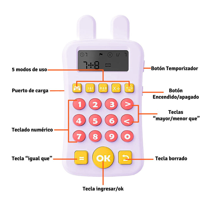 Mini Calculadora Educativa Aprendizaje Niños Juguete Infantil DJU159C