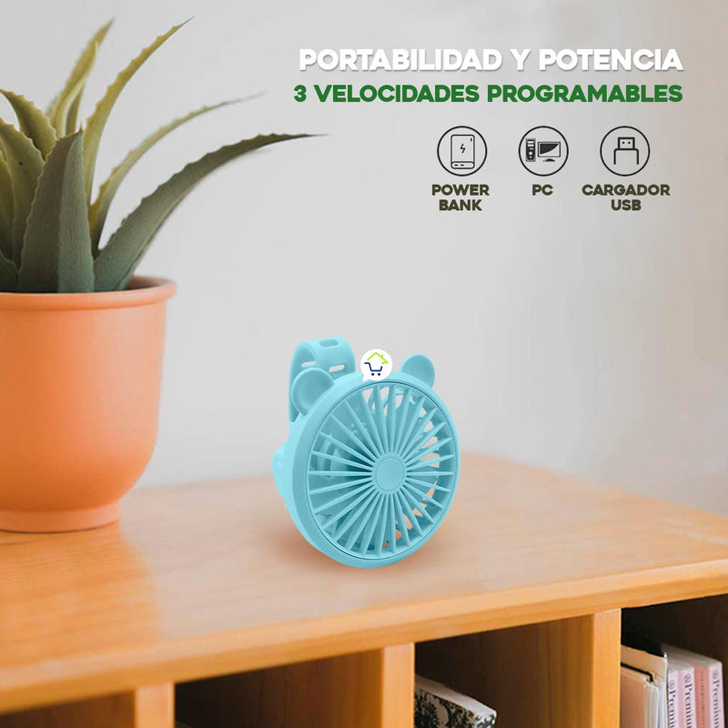 Mini Ventilador Reloj Portátil Recargable Para Muñeca MHT709