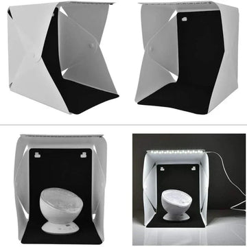 Mini estudio fotográfico plegable con luz led