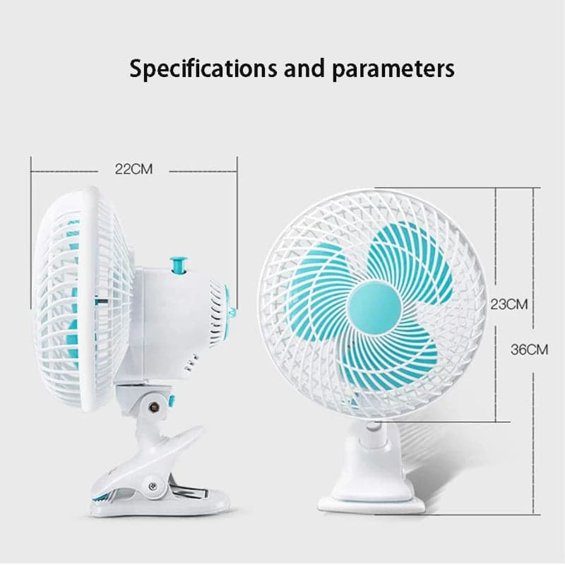 Mini ventilador con pinza portátil giratorio 110v