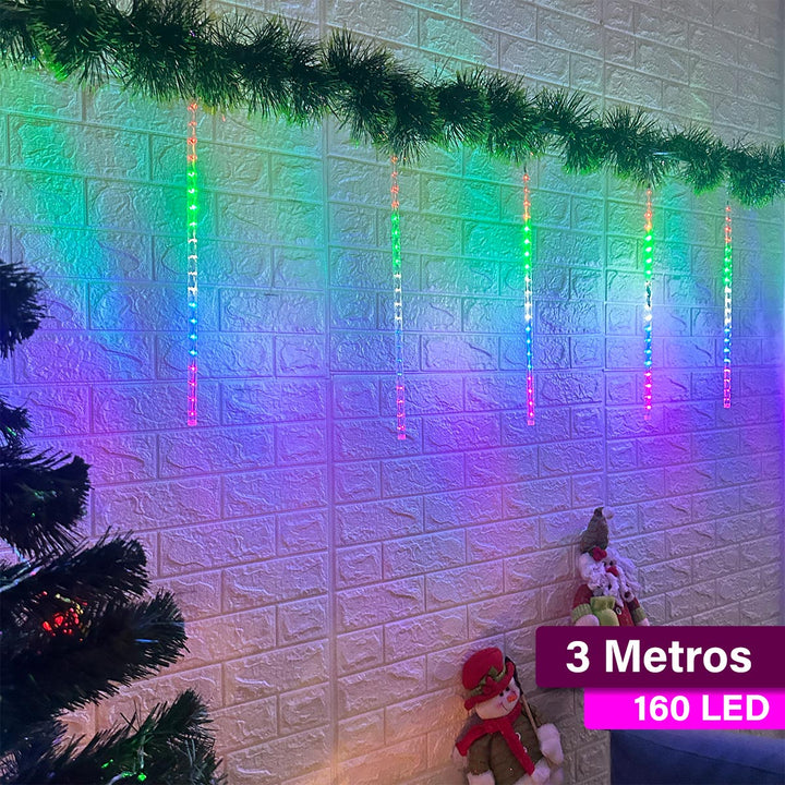 Luces Led Lágrima 3 M Meteoro Computarizadas Decoración Navidad 50 cm 2306