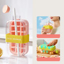 FreezeMate 500ML™ – Tu compañero de bebidas heladas termo botilito Térmica Portátil con Hielo Instantáneo 2 en 1- Sistema Rápido para Congelar, Incluye Pajita y Bandeja de Cubitos + Vaso Aislante Reutilizable con Tapa Transparente. Ideal Para Camping