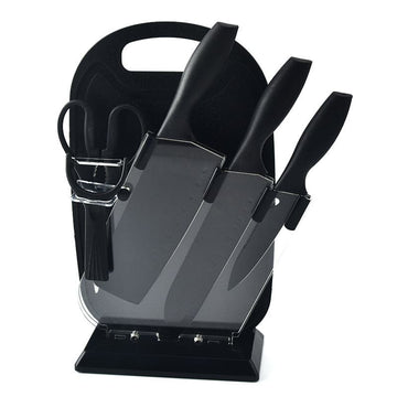 Set de 5 piezas de Cuchillos Con Base y Tabla