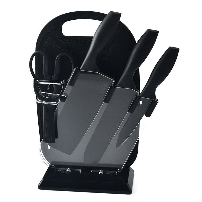 Set de 5 piezas de Cuchillos Con Base y Tabla