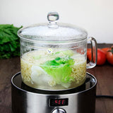 Olla De Vidrio Resistente Al Calor Cacerola 1350 ml Utensilio Cocina YWJ1265