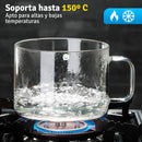 Olla De Vidrio Resistente Al Calor Cacerola 1350 ml Utensilio Cocina YWJ1265