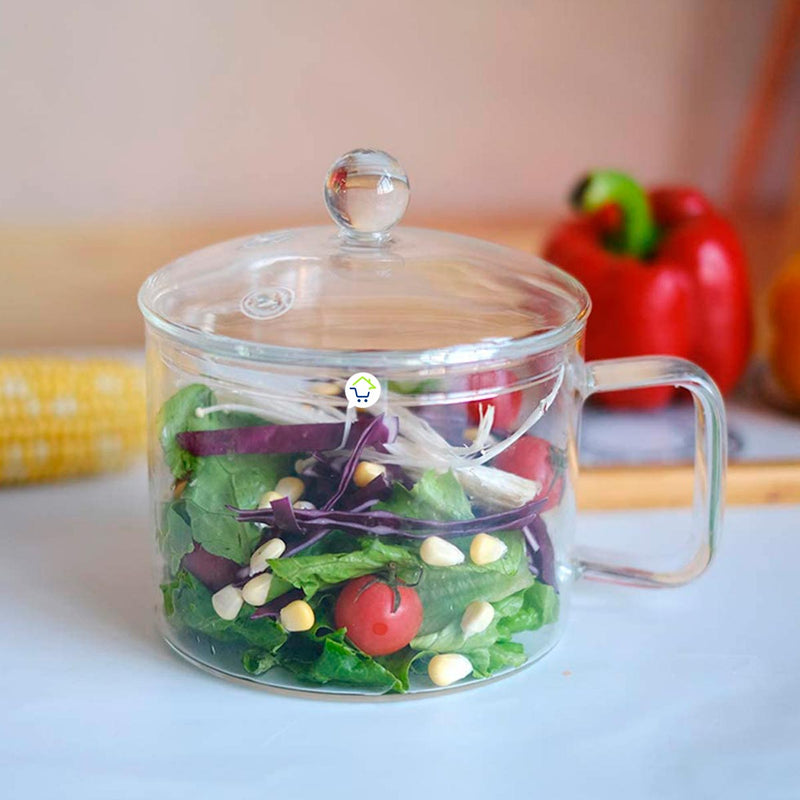 Olla De Vidrio Resistente Al Calor Cacerola 1350 ml Utensilio Cocina YWJ1265
