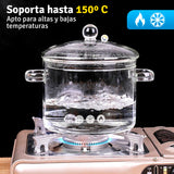 Olla De Vidrio Resistente Al Calor Cacerola 1350 ml Utensilio Cocina YWJ1265
