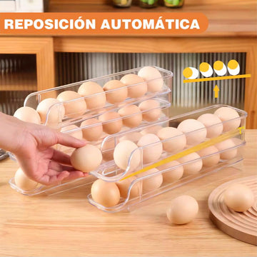 Organizador de Huevos Vertical 2 Bandejas 14 Espacios Huevera 2 Niveles X-21