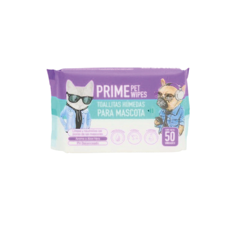 TOALLA HUMEDA PRIME PET WIPES 50U MASCOT