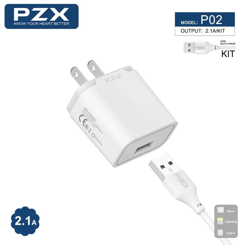 Cargador Para Celular 2.1A PZX P02
