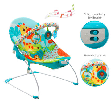 Silla Bouncer Musical Azul Pb2003 Premium Baby