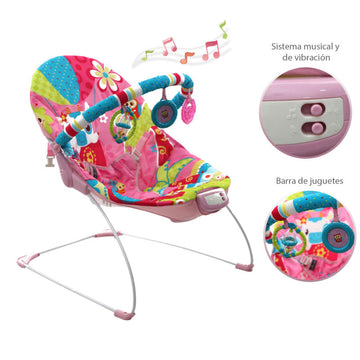 Silla Bouncer Musical Rosa Pb2004 Premium Baby