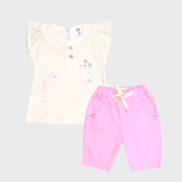 CONJUNTO SHORT BEBE NIÑA 50046 FOR BABY