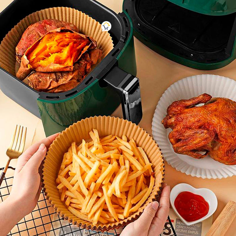 Papel Antiadherente x100 Para Freidora de Aire Air Fryer Pad Paper PAE03