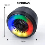 Parlante portátil con bluetooth, micro SD, USB y Aux con luces RGB