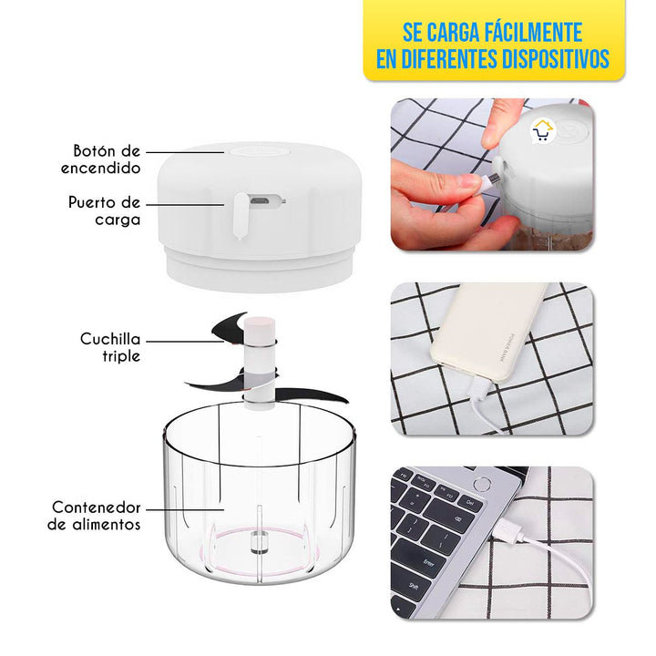 Picatodo Portátil Recargable Picador Carne Verduras YH2021
