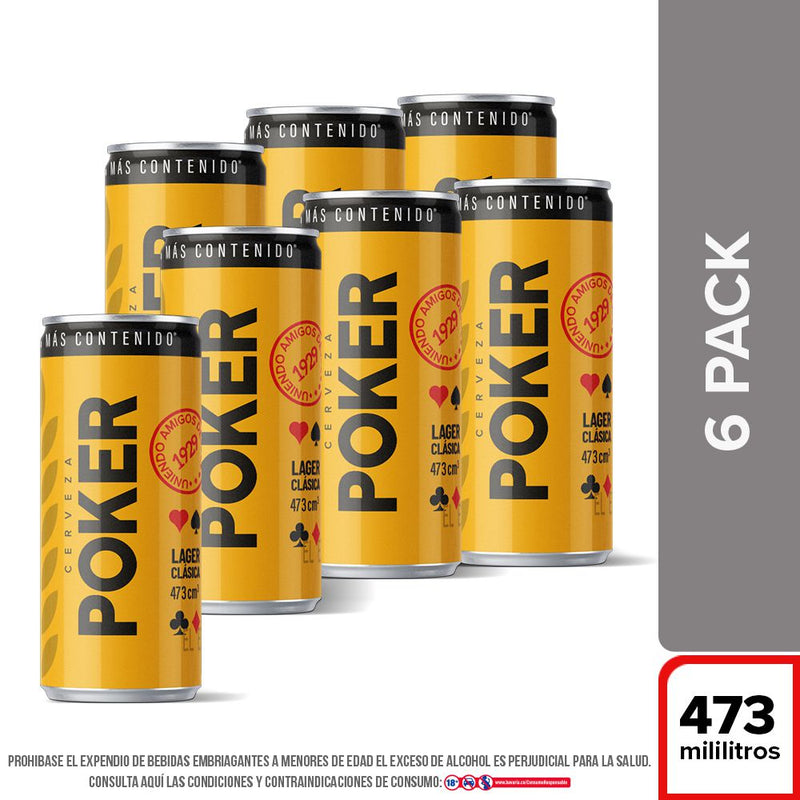 CERVEZA POKER 473ML LATA
