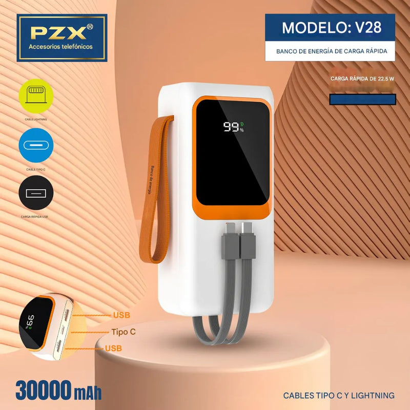 Power Bank De 30.000 mAH Con 111Wh PZX V28