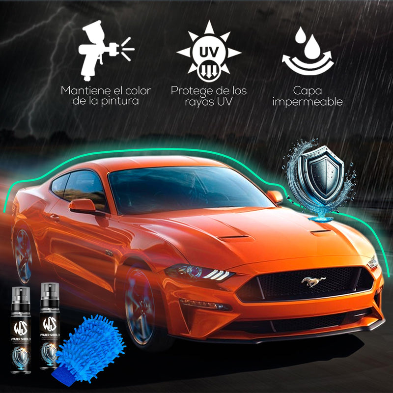 Protector de pintura y Brillo 2 Frascos Water Shield Para Vehículos Nano protección Impermeable AQ01
