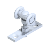 RODACHIN PUERTA COLGANTE EN TEE 2 BALINERAS NYLON 1 PULG