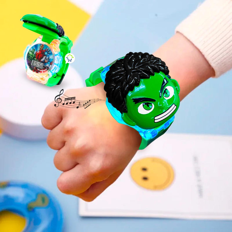 Reloj Digital Infantil Con Luces Sonidos y Tapa Dibujos Animados ZL8528