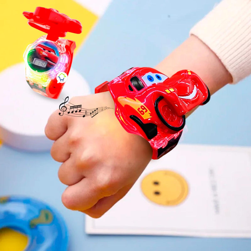 Reloj Digital Infantil Con Luces Sonidos y Tapa Dibujos Animados ZL8528