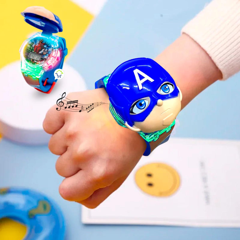 Reloj Digital Infantil Con Luces Sonidos y Tapa Dibujos Animados ZL8528