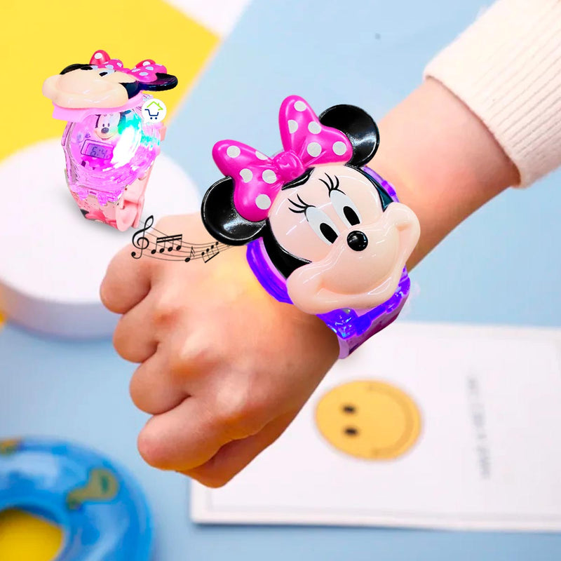 Reloj Digital Infantil Con Luces Sonidos y Tapa Dibujos Animados ZL8528