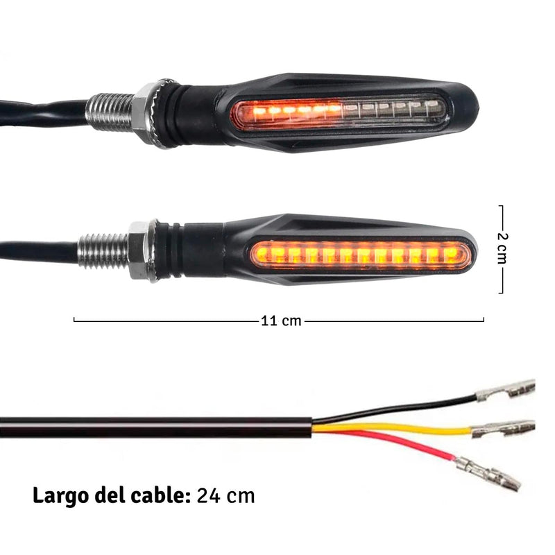 Direccionales LED Secuenciales x2 Moto Trasera o delantera Con Stop CD-391178
