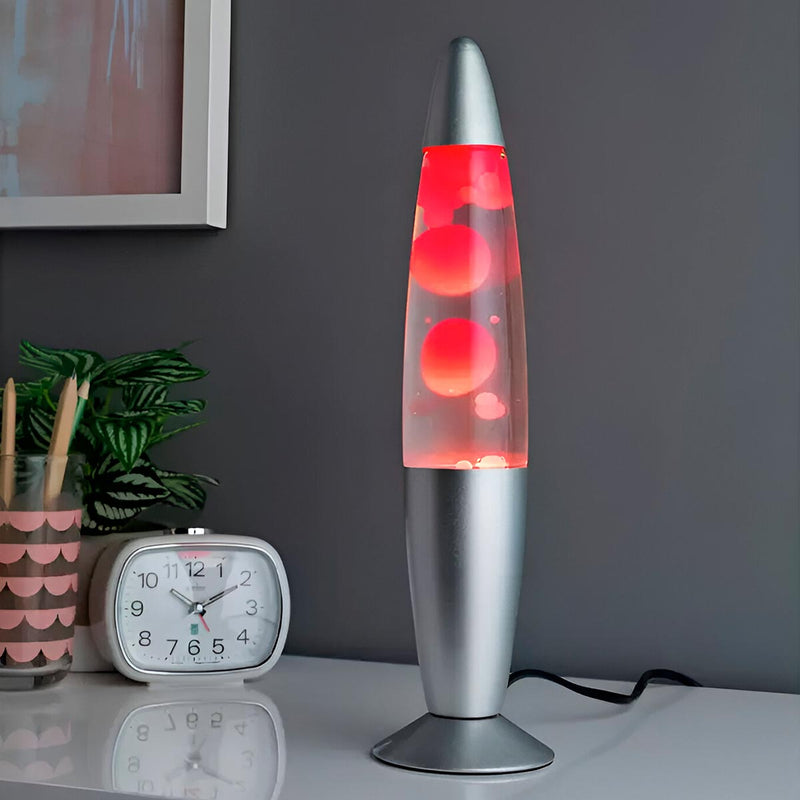 Lámpara de Lava Luz Decorativa Base Plateada 1037