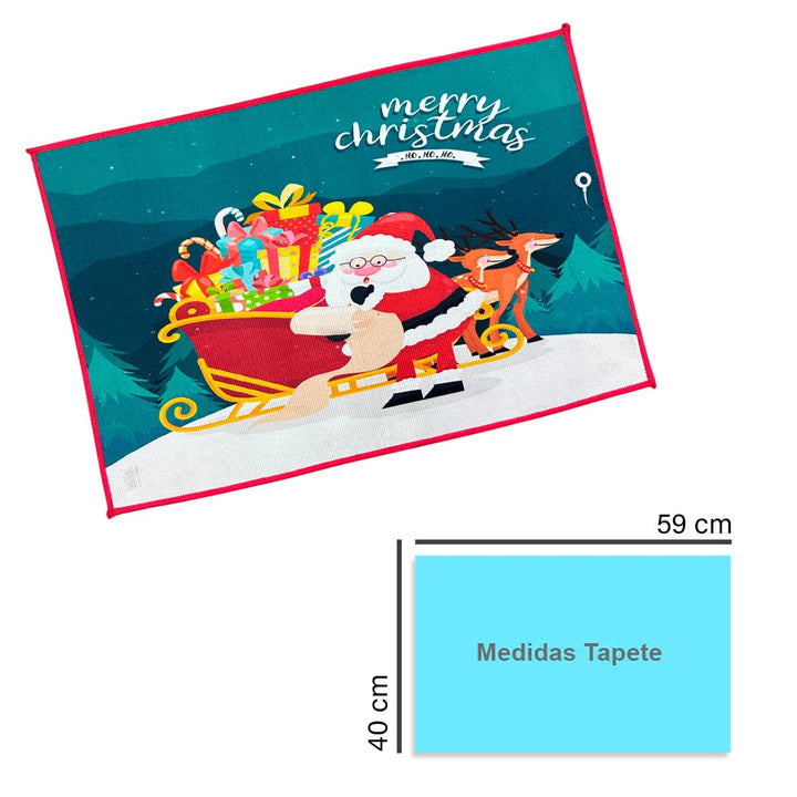 Tapete Navideño Antideslizante Multiusos Estampado Navidad TSCR