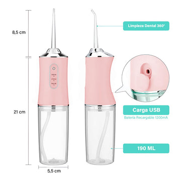 Irrigador Bucal Oral + 4 Boquillas Limpieza Dental Recargable USB KRD-1948