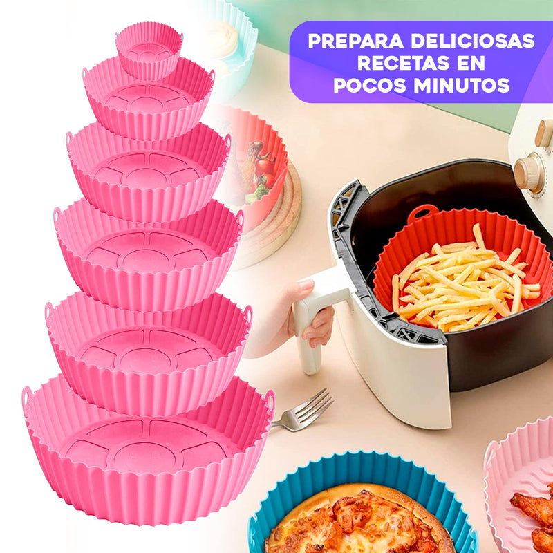 Set x6 Cestas Silicona Para Air Fryer Y Horno Antiadherente 64047