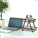 Organizador 2 Niveles Madera y Metal Negro