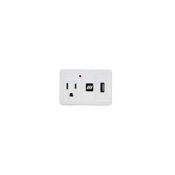 SUPRESOR DE PICOS MTEK PARED 1 SALIDA Y 1 USB 300 JOULES