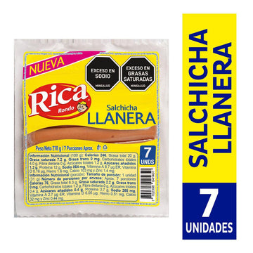 SALCHICHA RICA 7U 218G LLANERA
