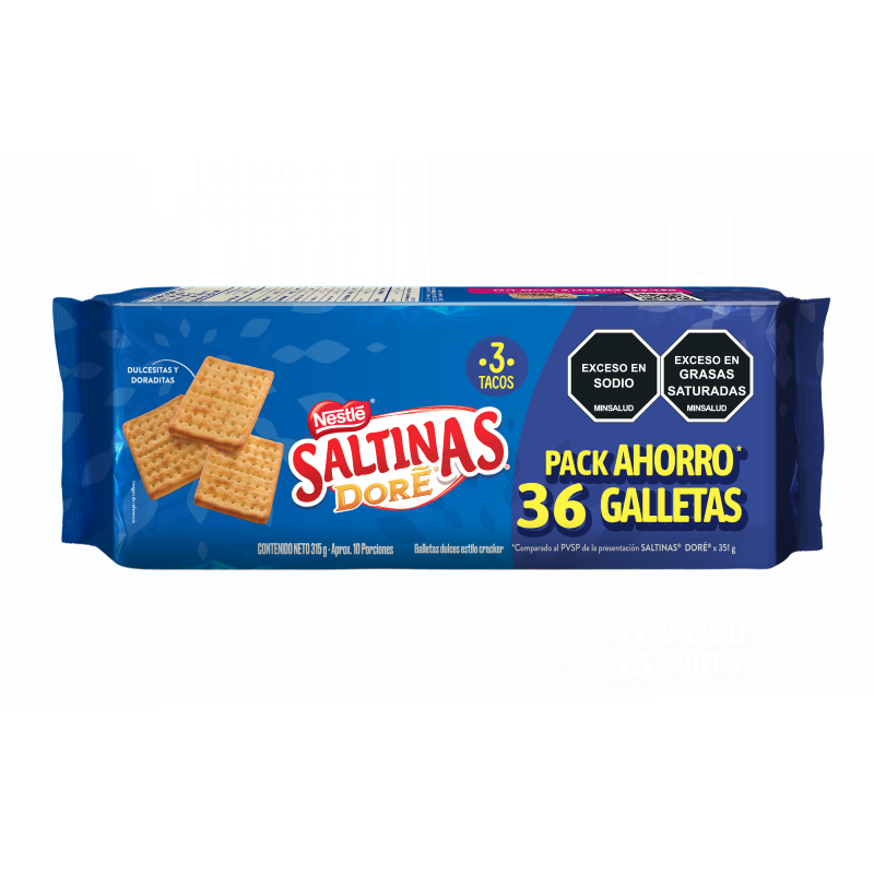 GALLETA SALTINAS 315G 3TACOS DORE