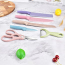 Set 6 Piezas De Cuchillos Acero Inoxidable De Colores
