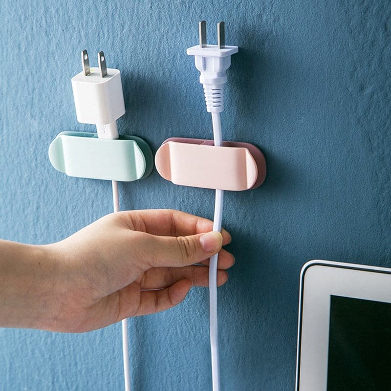 Set De 4 Soportes Organizadores De Cables Para Pared