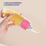 Cucharas tetero de silicona para bebés y niños pequeños