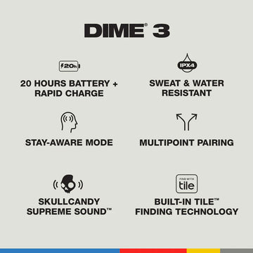 Audífonos Skullcandy Dime 3 In-Ear Bone