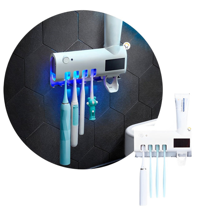 Soporte Cepillos Esterilizador UV Dispensador Crema Dental ECUV