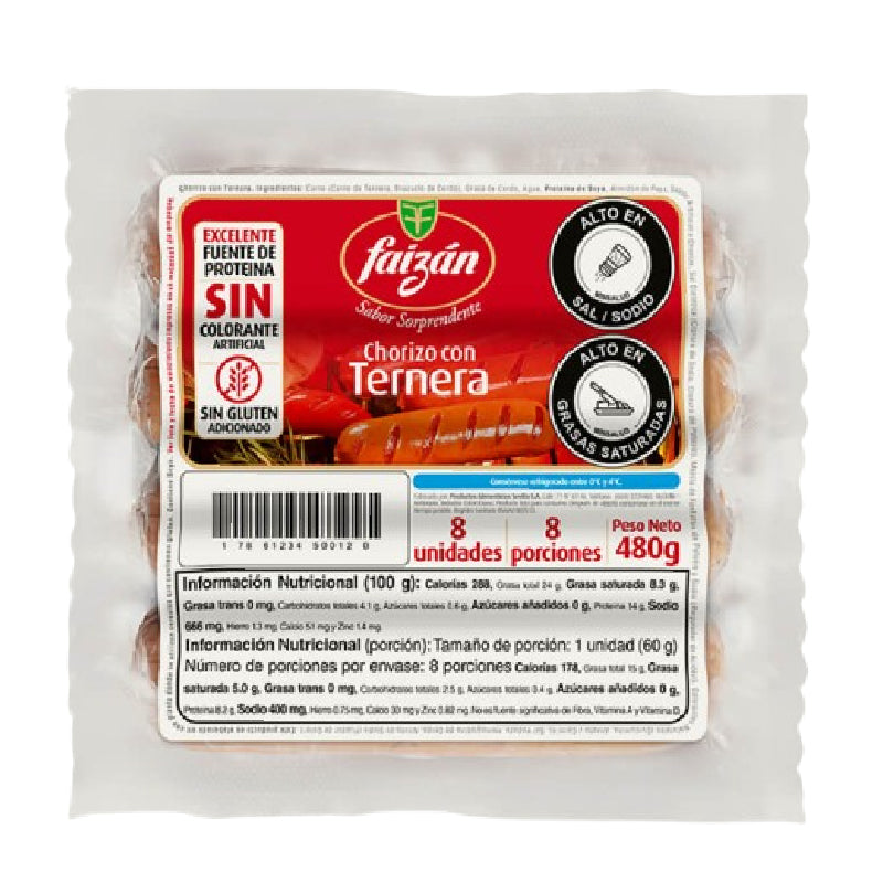 CHORIZO FAIZAN 480G TERNERA