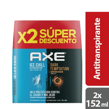 DESOD AXE 2U 304ML ICE CH+DARK TEMP AERO