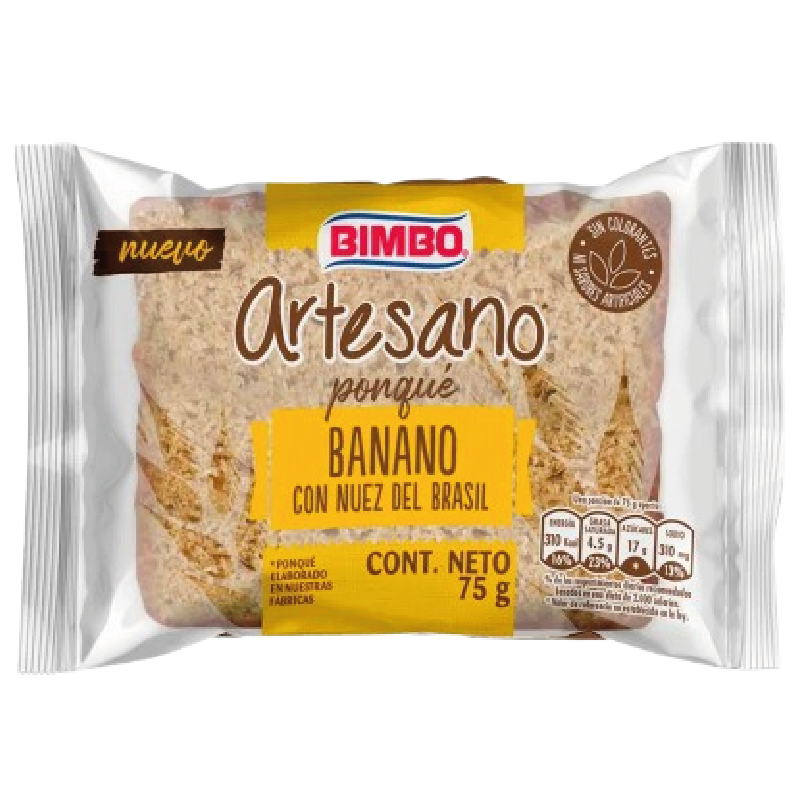 PONQUE ARTESANO BIMBO 75G BANANO NUECES