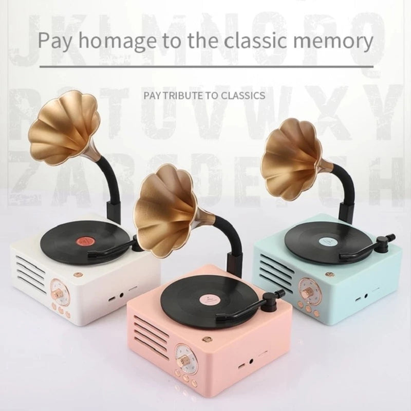 Radio Parlante Bluetooth Diseño Vintage Tocadisco T15