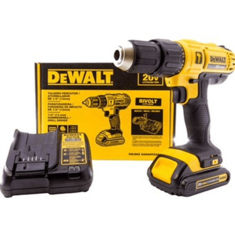 TALADRO PERCUTOR INALAMBRICO DEWALT 1/2 20V 1 BAT