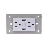 TOMA DOBLE MAS 2 USB LUXOR BLANCA INTERCAMBIABLE SIN TAPA DUKE ENERGY