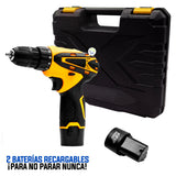 Taladro Inalámbrico Recargable 12V Con Estuche Herramientas H01